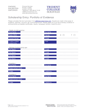 Trident Scholarships  Form