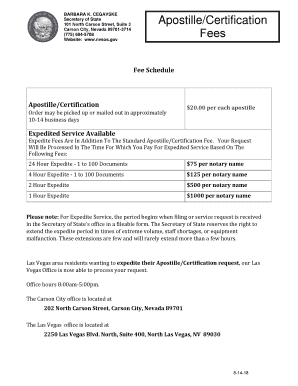 ApostilleCertification Order Instructions Nevada Secretary of  Form