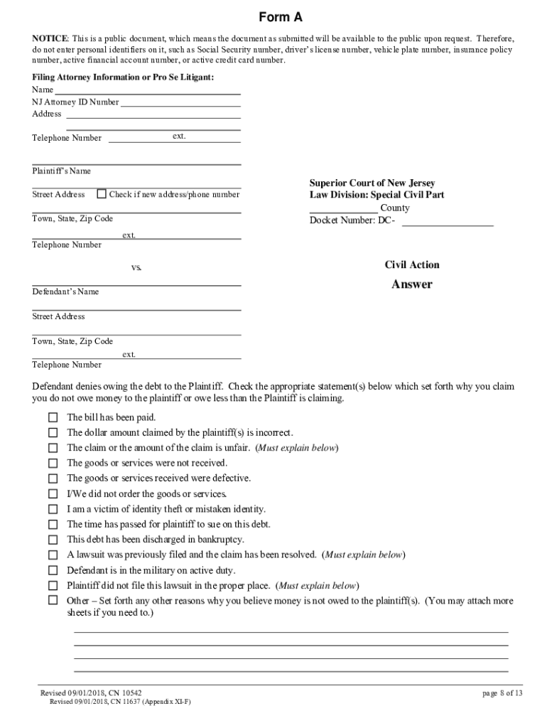 Get and Sign Special Civil 2018-2022 Form