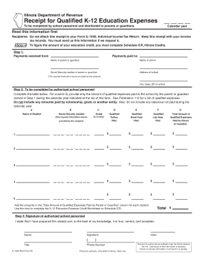 IL 1040 Rcpt Illinois Department of Revenue  Form