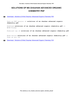 Advanced Problems in Organic Chemistry by Ms Chauhan Solutions PDF  Form