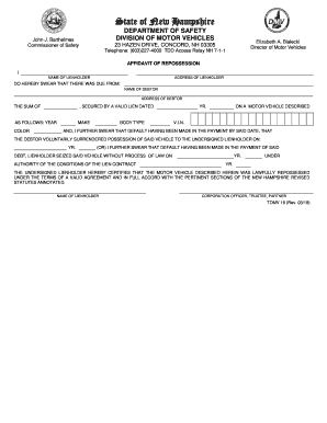 Nh Affidavit Form