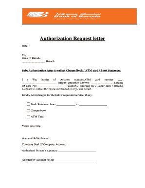 Bank Authorization Request Letter  Form
