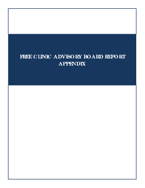 CLINIC ADVISORY BOARD REPORT APPENDIX  Form