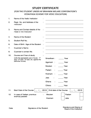 Ap School Study Certificate PDF  Form