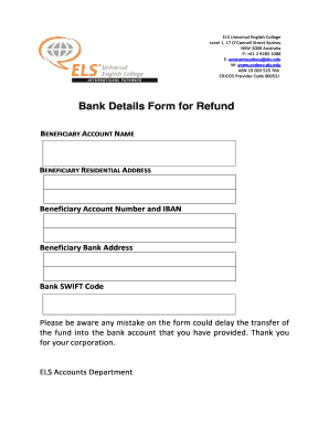 Bank Information Form