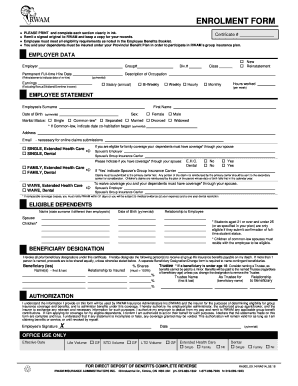 Rwam Enrollment Form