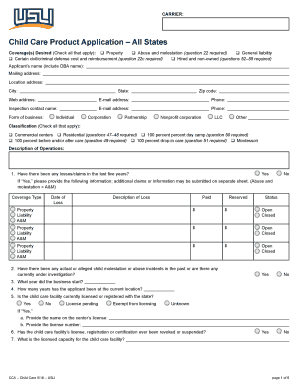 Child Care All States  Form