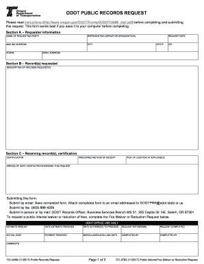  Oregon Odot Request 2017-2024