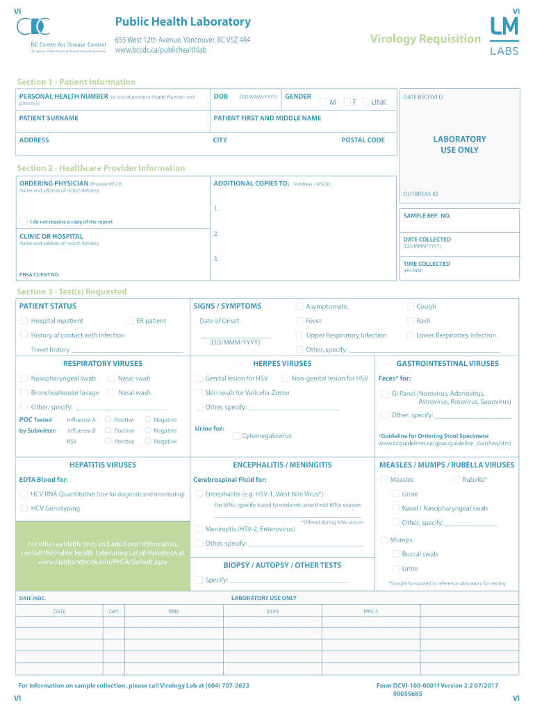  Phsa Requisition 2017