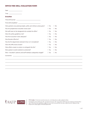 Emergency Drill Evaluation Form