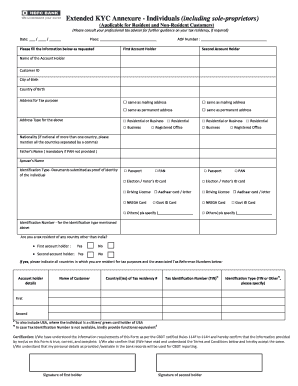 Extended Kyc Hdfc  Form