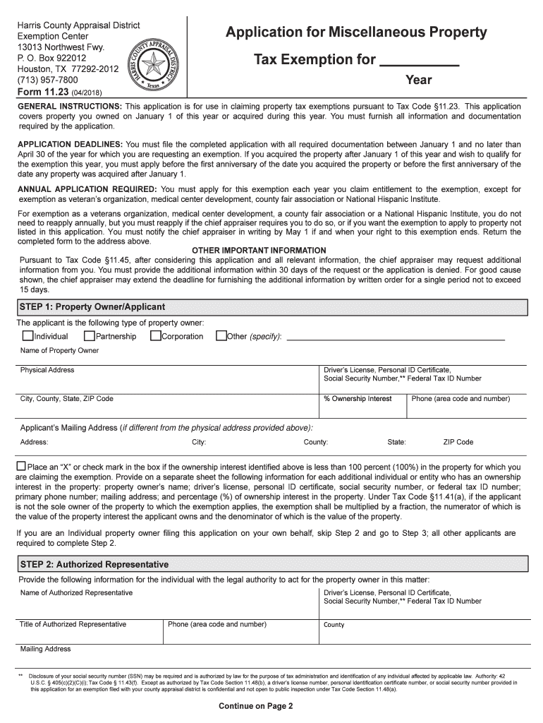 Hcad S 20182024 Form Fill Out and Sign Printable PDF Template signNow