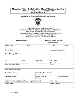 Renewal Insptiction Liscense Maine 2018-2022: get and sign the form in seconds