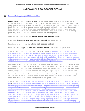Kappa Alpha Psi Secrets PDF  Form