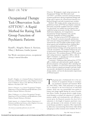 Occupational Therapy Task Observation Scale  Form