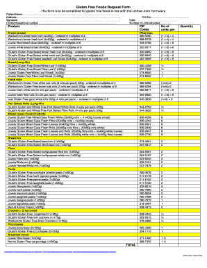 Nhs Lothian Gluten Order Form