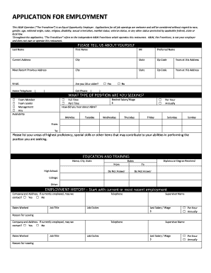 A W Application  Form