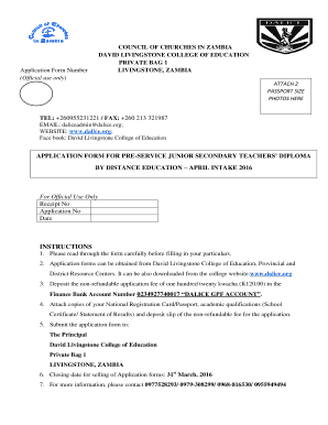 Dalice Application Form