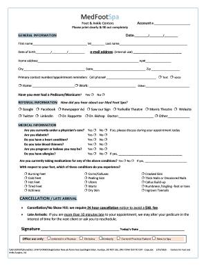 Spa Registration Form