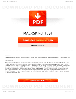 Pli Test Maersk PDF  Form