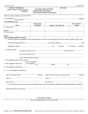Michigan Adoption  Form