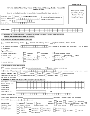 Personal Details of Controlling Person Cp Sbi  Form