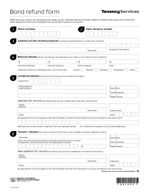  Bond Refund Form 2018