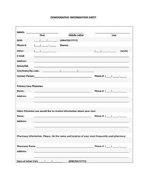 Demographic Information Sheet