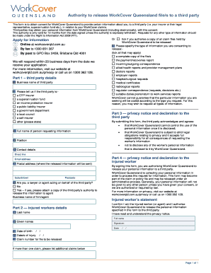 Authority Workcover  Form