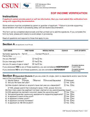 EOP Income Verification Form