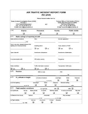 AIR TRAFFIC INCIDENT REPORT FORM for Pilot