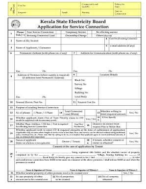 Kseb New Connection Application Form PDF