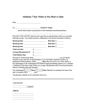 eviction notice alabama form fill out and sign printable pdf template signnow
