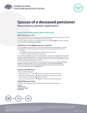  Spouse of a Deceased Pensioner Spouse of a Deceased Pensioner 2018