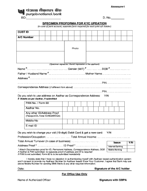 Pnb Kyc Update Form