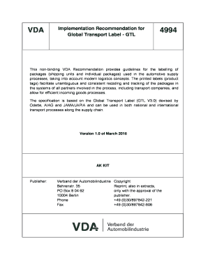 Vda 4994 Label Template  Form