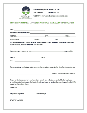 Doctor Referral Letter for Patient PDF  Form