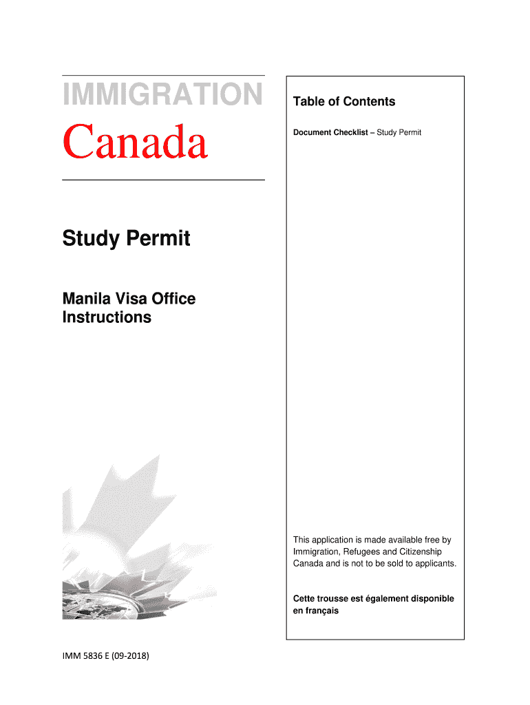  IMM5836 E Study Permit 2018