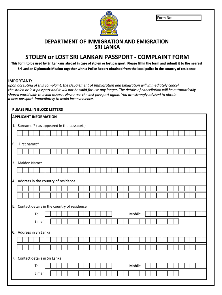 Passport Application Form