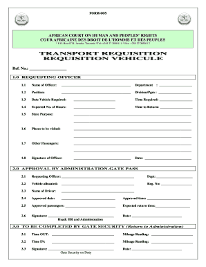 Transport Requisition Form