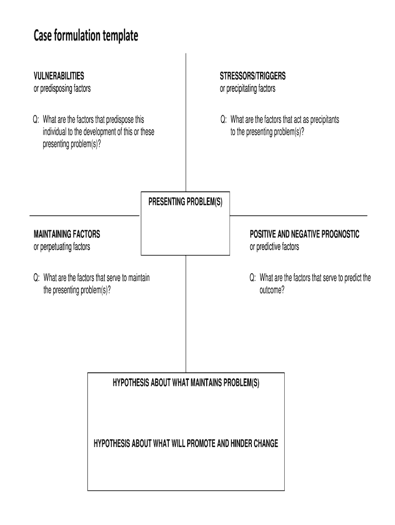 Case Formulation Template