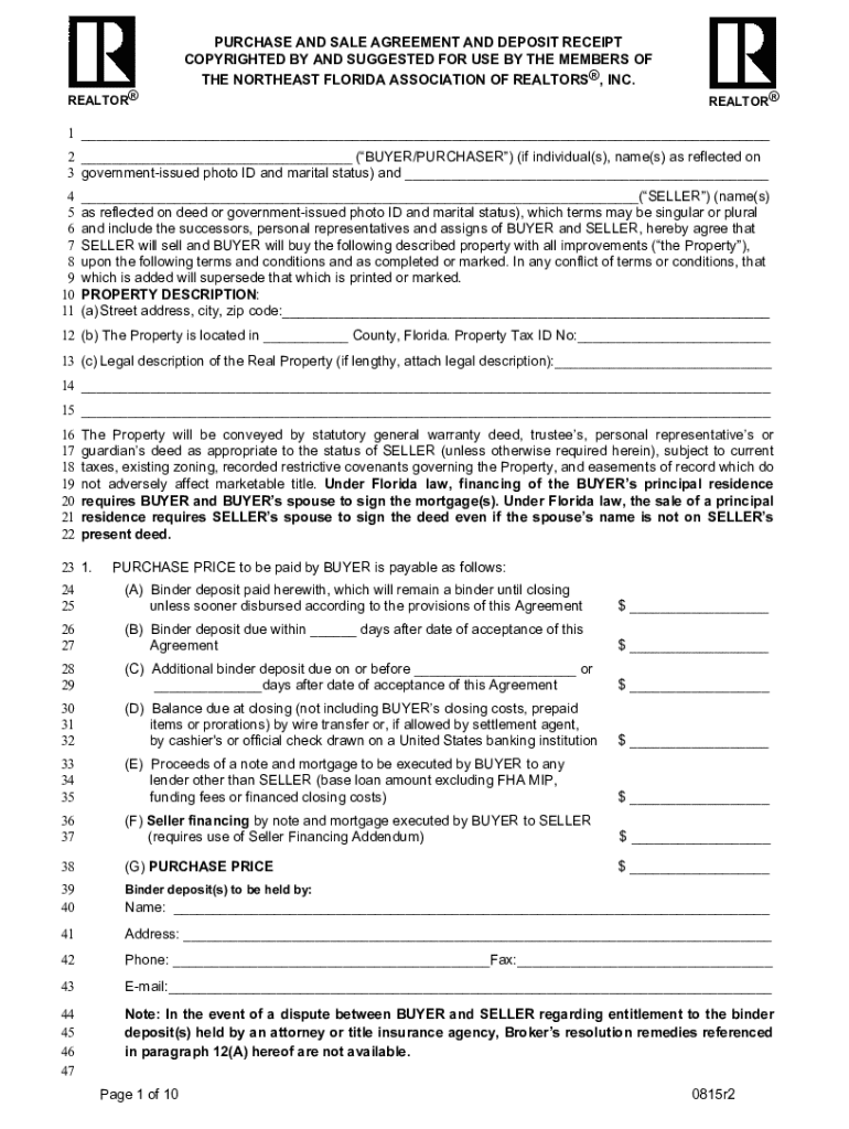 Real Estate Deposit Receipt Template  Form