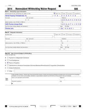 Nonresident Withholding Waiver Request  Form