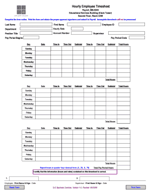 Get and Sign Hourly Employee Timesheet San Juan College Sanjuancollege  Form