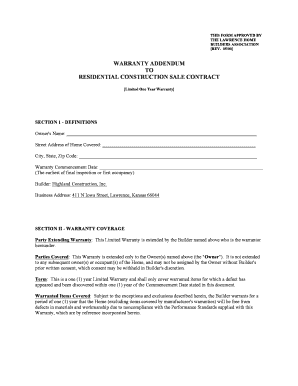 Construction Addendum Template  Form