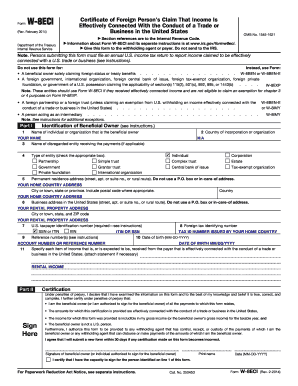 Sample Form W 8ECI Harding &amp; Associates Tax Services