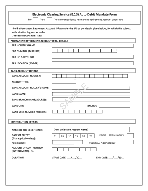 Nps Ecs Mandate Form