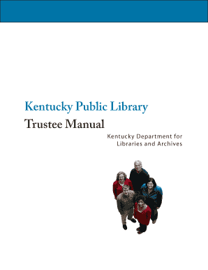 Kentucky Public Library Trustee Manual KDLA Kdla Ky  Form
