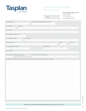 Hardship Questionnaire  Form